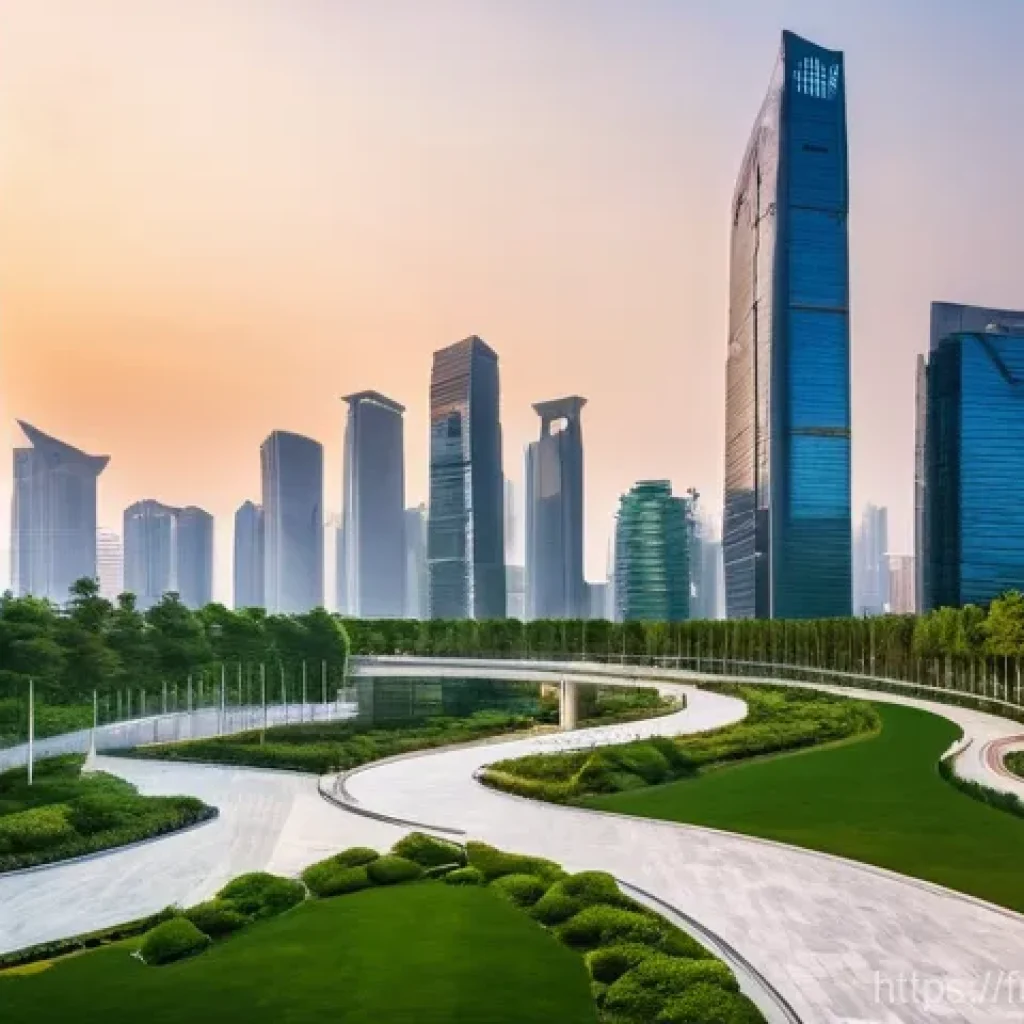 인천 송도국제도시 개발 - **Prompt:** A stunning, high-angle panoramic view of Songdo, South Korea, at dusk. The city lights a...
