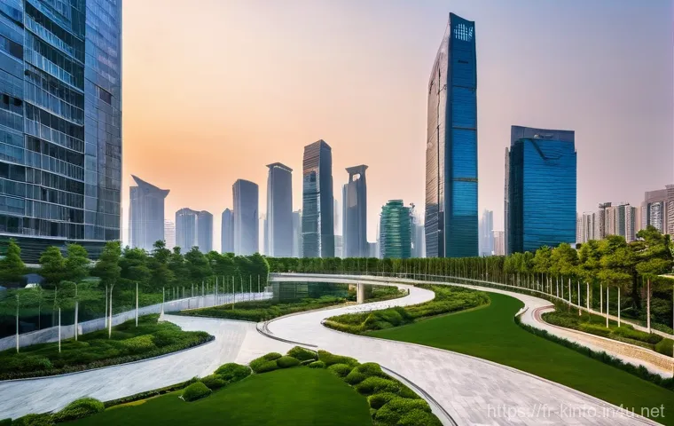 인천 송도국제도시 개발 - **Prompt:** A stunning, high-angle panoramic view of Songdo, South Korea, at dusk. The city lights a...