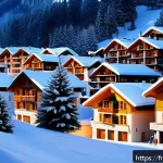 Home 18 강원도 평창 올림픽 개최 유산 - A bustling European mountain village in winter, showcasing newly built eco-friendly ski resort infra...